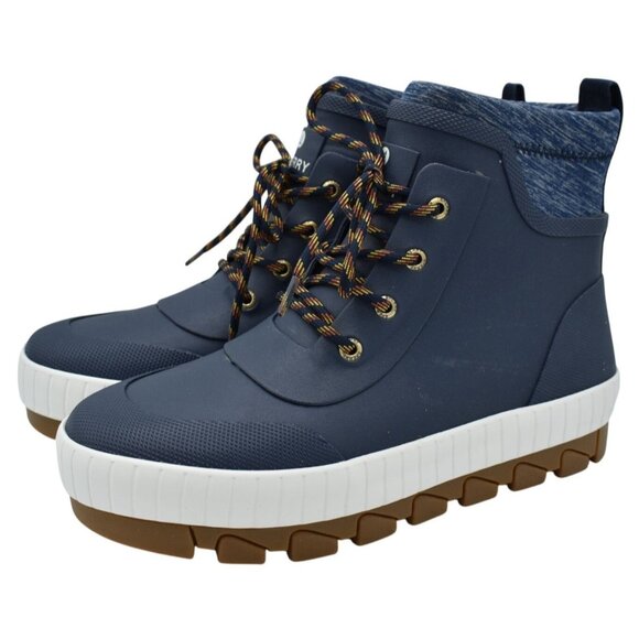 Sperry Womens Size 7.5 Torrent Blue Waterproof Rubber Boots Shoes - Picture 1 of 12